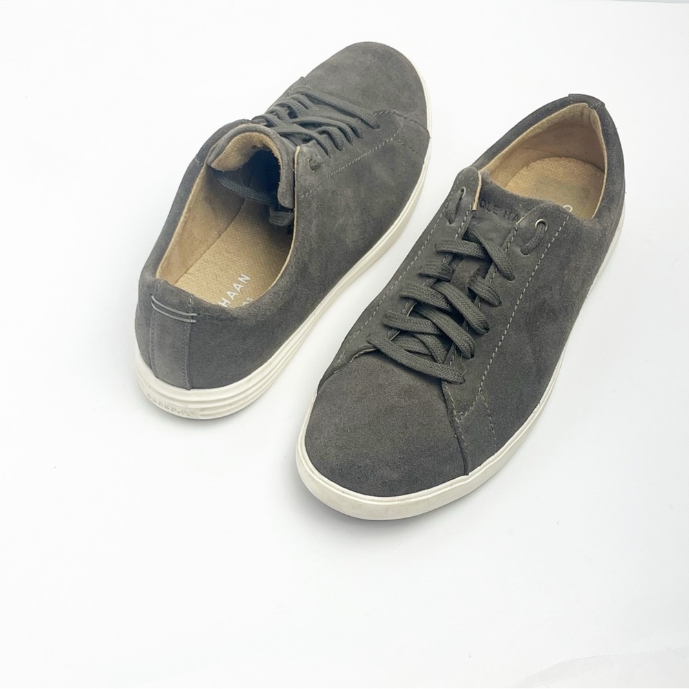 COLE HAAN Men’s Olive Green Grand OS Green Suede Lace Up Shoes Sneakers, Size 7